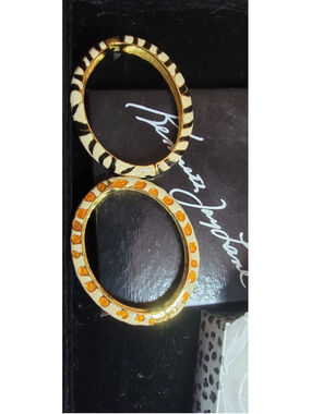 Kenneth Jay Lane Enamel Animal Print Hinged Bangle Bracelet Lot 2006